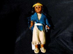 7.5''  ABORIGINAL NATIVE ORIGINAL LEATHER DRESS DOLL, PAPOOSE